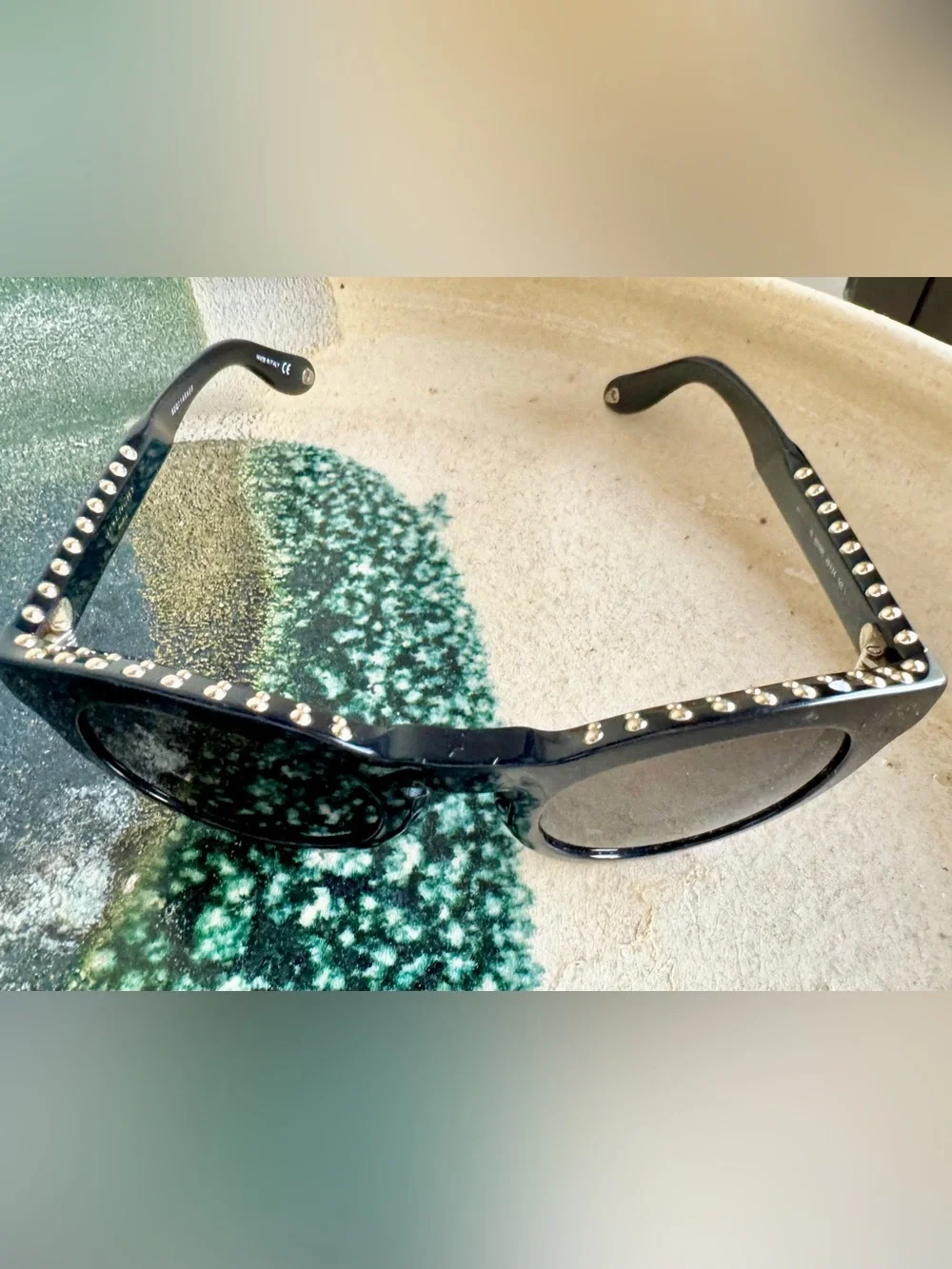 Givenchy Black Sunglasses with Gold Stud Accents